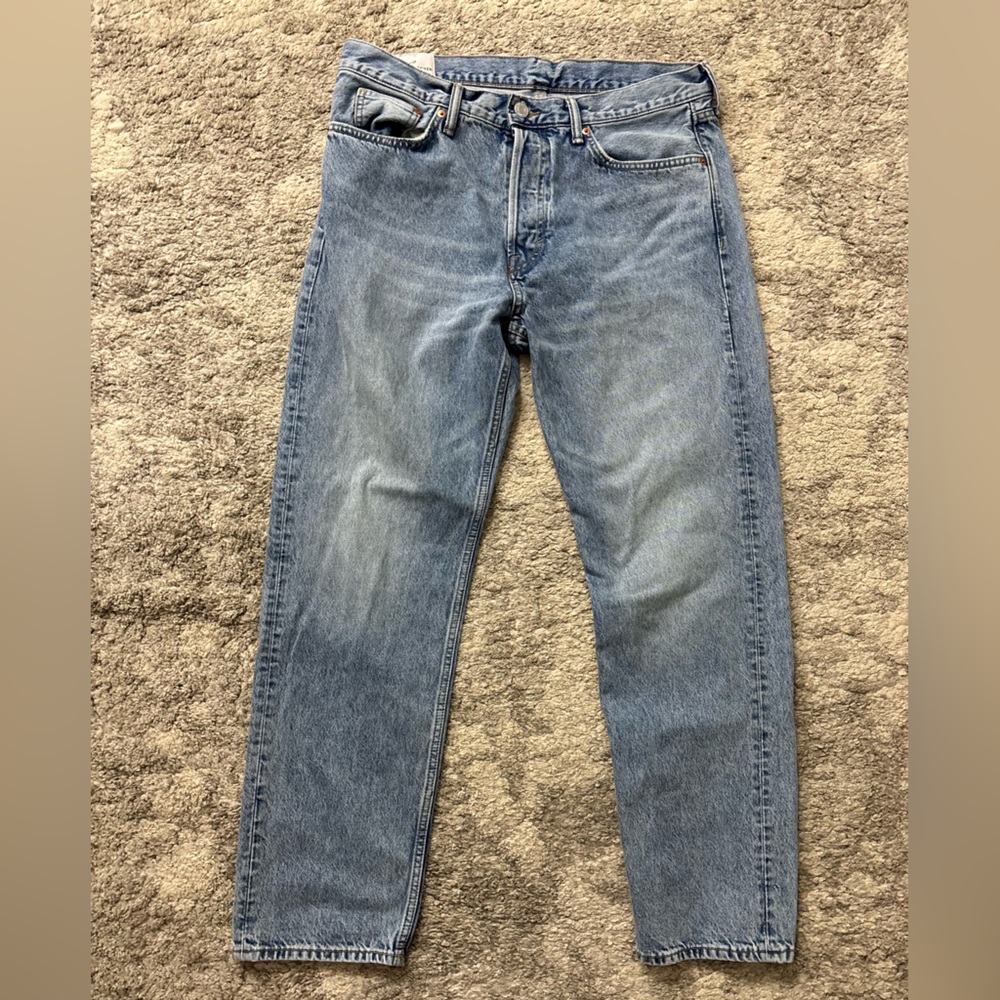 H&M Light Blue Relaxed Straight Denim Jeans Men 36X32 Retro 90s Jeans